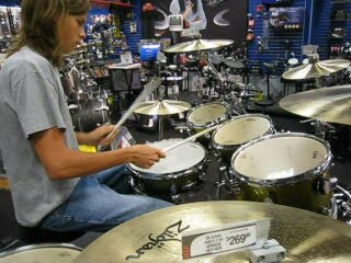 Keith - Playing PDP Kit at Guitar Center