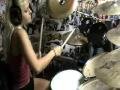 Cute girl Plays drums to Eminem - Without Me